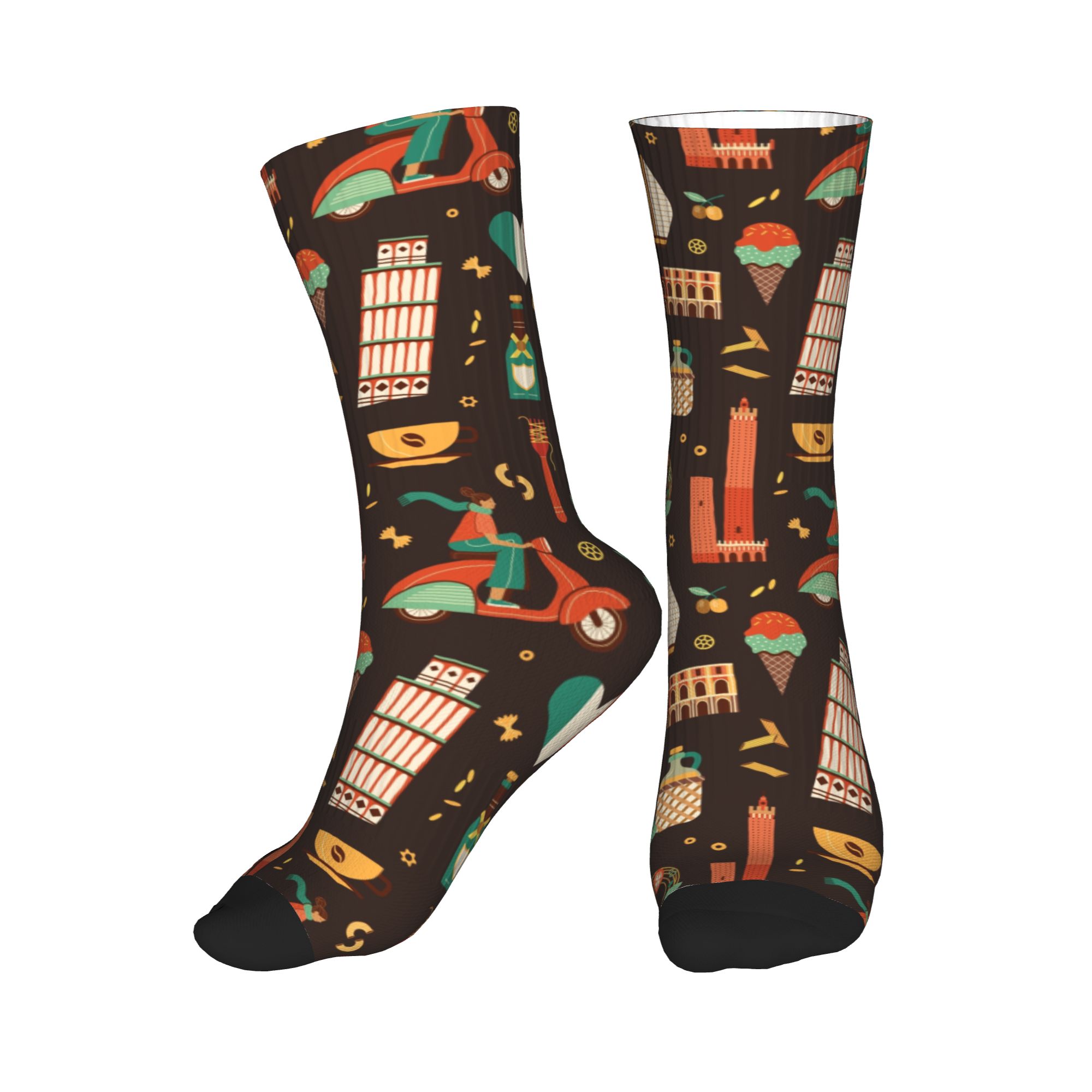 Dress Sock Men - Włochy Podróże Włoskie Jedzenie Zabytki Skarpetki