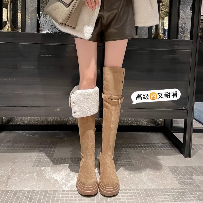 Knee High Sock Women - Kozaki za kolano 2025 retro westernowe