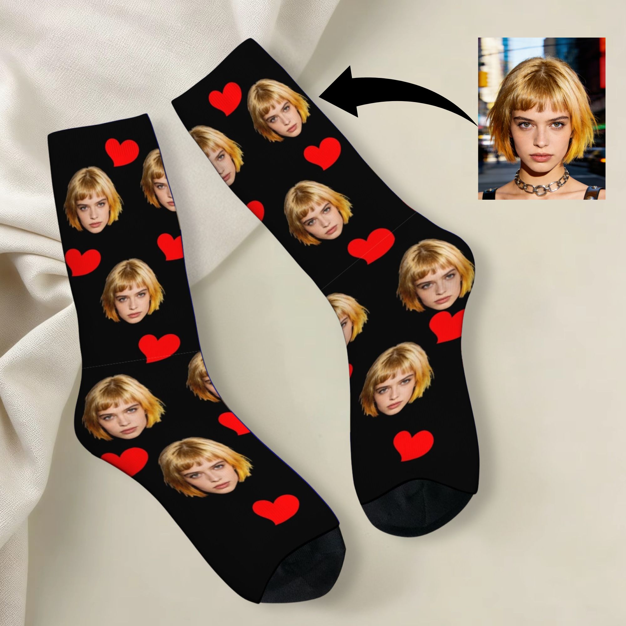Dress Sock Men - Spersonalizowane Skarpetki z Własnym Avataram, Oddychające,